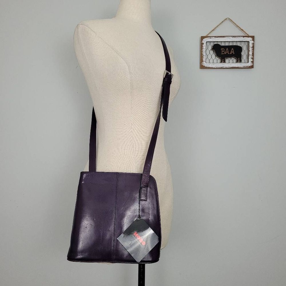 NWT Vintage Hobo International Purple Leather Francesca Crossbody Purse